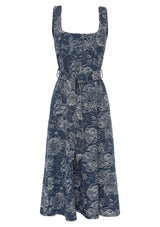 Tatiana Print Denim Midi Dress