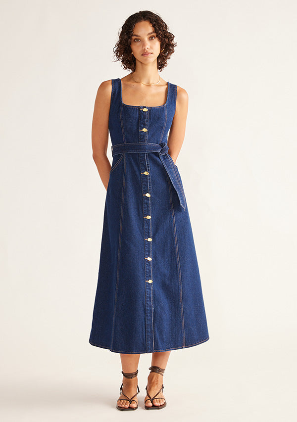 Delphine Denim Midi Dress