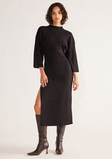 Wistful Knit Turtleneck Midi Dress