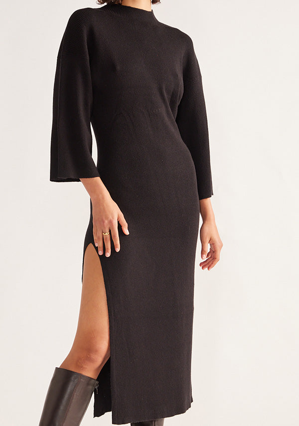 Wistful Knit Turtleneck Midi Dress