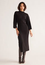 Wistful Knit Turtleneck Midi Dress