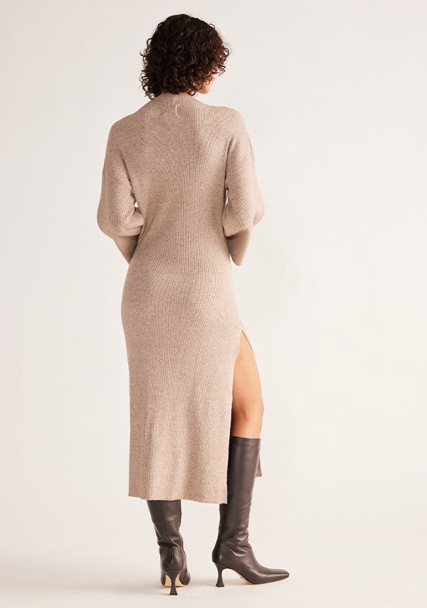 Wistful Knit Turtleneck Midi Dress