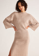 Wistful Knit Turtleneck Midi Dress