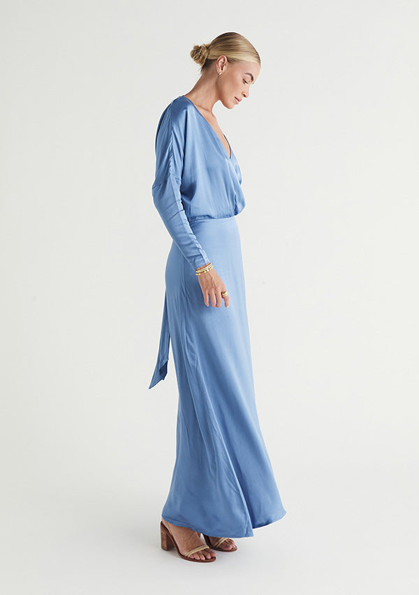 Calista Long Sleeve Wrap Maxi Dress