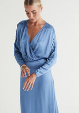 Calista Long Sleeve Wrap Maxi Dress