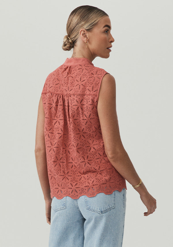 Sara Lace Sleeveless Blouse