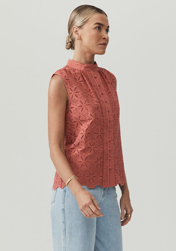 Sara Lace Sleeveless Blouse