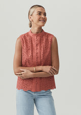 Sara Lace Sleeveless Blouse