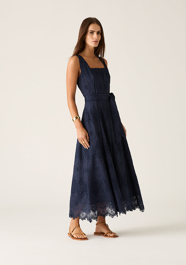 Mariana Embroidery Midi Dress