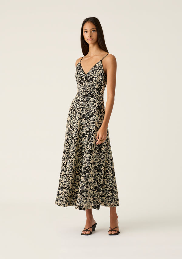 Amelia  Embroidery Midi Dress