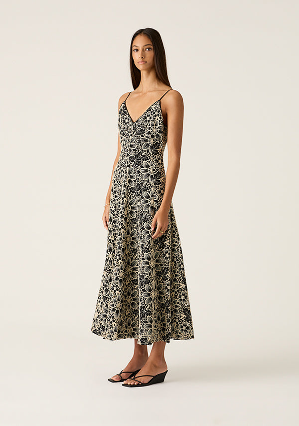 Amelia  Embroidery Midi Dress