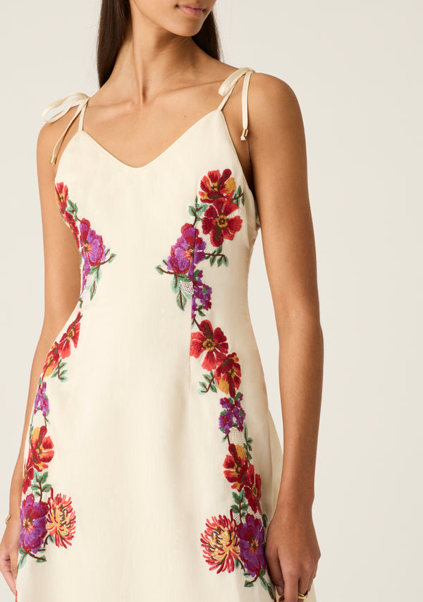 Frida Embroidery Maxi Dress