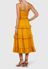 Golden Fields Pleated Midi Skirt