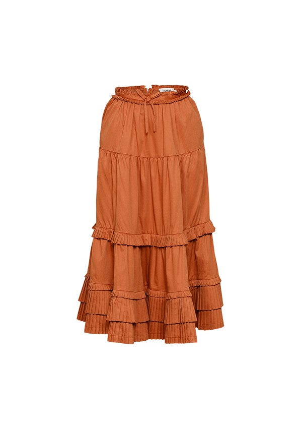 Golden Fields Pleated Midi Skirt