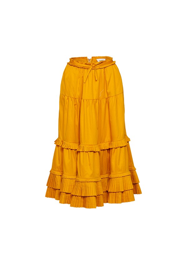 Golden Fields Pleated Midi Skirt