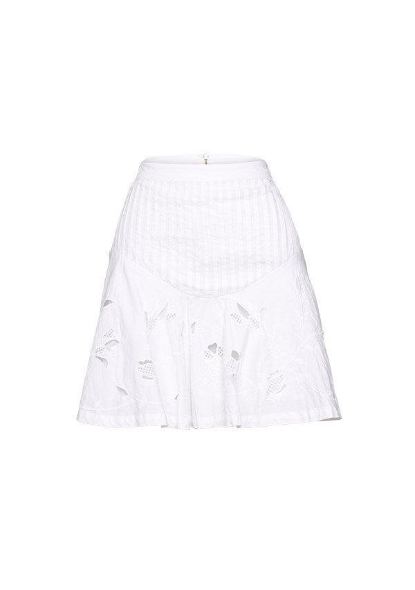 Wild Bloom Embroidery Mini Skirt